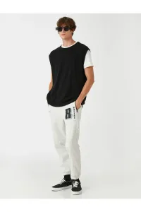 Koton Jogger Sweatpants with Printed Zipper Pocket #4956044