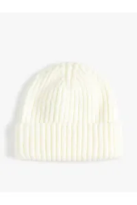 Koton Basic Knit Hat with Textured Fold Detail
