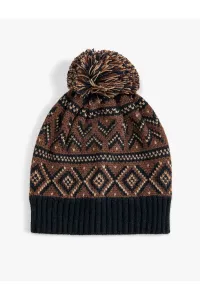 Koton Knitted Beret Ethnic Patterned with Pompom Detail
