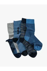 Koton Set of 4 Crewneck Socks Multicolored, Minimal Patterned #9278995