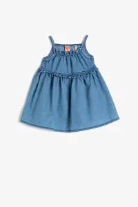 Koton Baby Girl Blue Cotton Sleeveless Frill Jeans Dress