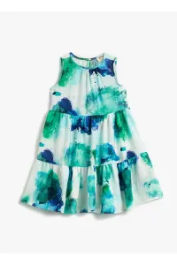 Koton Patterned Green Children's Long Dress 3skg80066aw