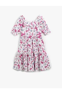 Koton Dress Floral Ruffle Short Sleeve Layered #7551229