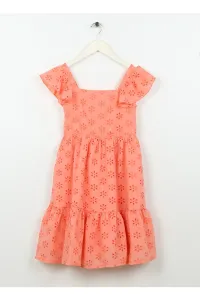 Koton Patterned Pink Girl's Calf-length Dress 3skg80008aw