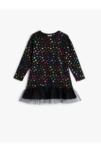 Koton Dress with Stars and Shimmering Tulle Detailed
