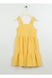 Koton Girls' Plain Yellow Long Dress 3skg80075aw #6653279