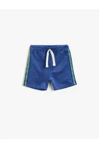 Koton Baby Boy Blue Striped Cotton Waist Shorts