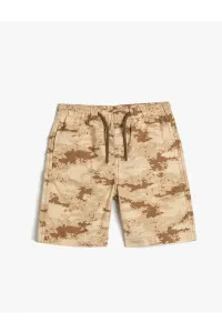 Koton Bermuda Camouflage Shorts with Pocket Tie Waist Cotton