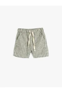 Koton Linen Shorts Pocket Elastic Waist Tied Cotton #6430630