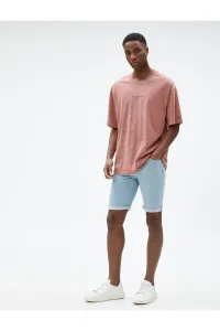 Koton Ripped Denim Shorts Floor-Length Detailed Pockets and Buttons