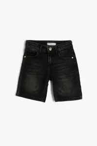 Koton Denim Shorts With Pocket. Cotton - Regular Jeans with an Adjustable Elastic Waist