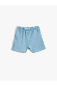 Koton Basic Textured Shorts, Pockets, Elastic Waist