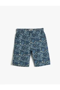 Koton Chino Shorts with Pocket, Floral Pattern, Cotton