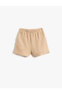 Koton Basic Shorts Textured Pockets Elastic Waist