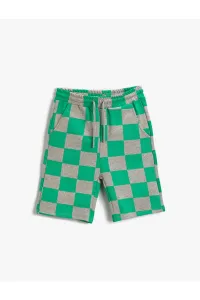 Koton Plaid Shorts With Elastic Waist Above The Knee #6048728