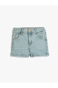 Koton Denim Shorts with Pockets, Cotton, Adjustable Elastic Waist