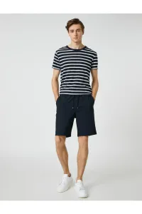 Koton Basic Woven Shorts with Lace-Up Waist with Pocket Detail