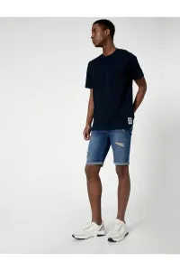 Koton Ripped Denim Shorts Tiered Legs Detailed With Buttons