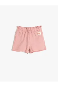 Koton The Waist of the Shorts is Elastic. Textured Label Detail Cotton