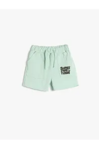 Koton Shorts with Pockets Tie Waist Print Detail Cotton