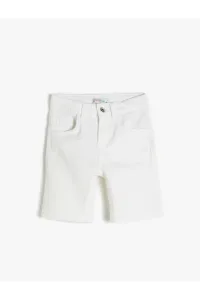 Koton Jeans Shorts with Pocket. Cotton - Slim Fit. Adjustable, Elastic Waist
