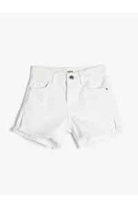 Koton Denim Shorts Basic Pocketed Cotton Adjustable Elastic Waist #6294679