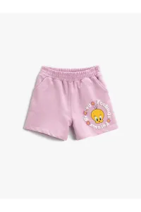 Koton Tweety Printed Shorts Licensed Cotton with Elastic Waist #8083177