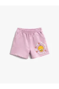 Koton Tweety Printed Shorts Licensed Cotton with Elastic Waist #8290696