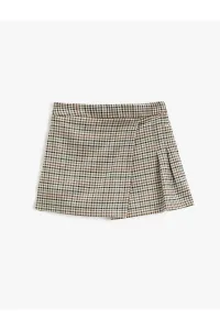Koton Pleated Shorts Skirt Double Breasted