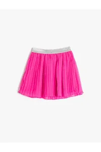 Koton Pleated Tulle Skirt with Shimmer. Elastic Waist, Lined