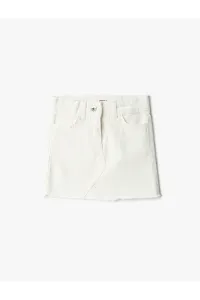 Koton Denim Mini Skirt with Pocket, Cotton, and Adjustable Elastic Waist