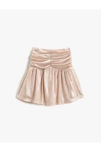 Koton Midi Skirt with Shiny Drape Detail #5645688