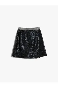 Koton Skirt Sequined Glitter Detail with a slit