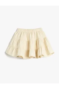 Koton Voluminous Skirt with Layered Ruffles and Elastic Waist Cotton