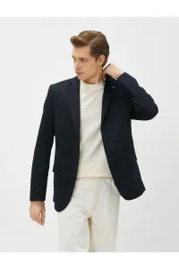 Koton Basic Blazer Jacket with Brooch Detailed Buttons, Pockets and Slim Fit