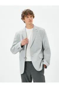 Koton Blazer Jacket Slim Fit Buttoned Double Pocket Detailed #7723118