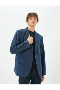 Koton Blazer Jacket With Button Button Pocket Detailed Viscose Blend