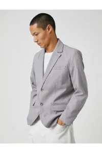 Koton Basic Blazer Jacket Wide Collar Buttoned Pocket Detailed