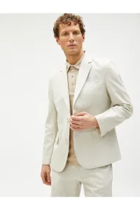 Koton Summer Jacket Blazer Linen Blended Pocket Detailed Buttoned