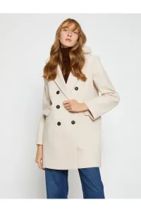 Koton Double Breasted Cachet Coat Plush Detailed #5649677
