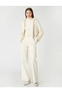 Koton Oversized plyšový krátky kabát s kapucňou #5649545