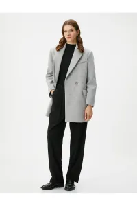 Koton Double Breasted Coat Buttoned Pocket Detailed #8888171