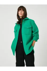 Koton Oversize Shirt and Jacket with Snap Buttons and Pocket