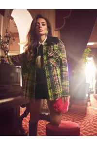 Koton Rachel Araz X - Pocketed Tweed Jacket with Plush Detail