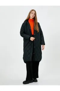 Koton prešívaný dlhý kabát s kapucňou