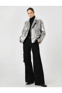 Koton Rachel Araz X - oversized motorkárska bunda s lesklým koženým vzhľadom