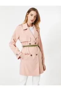 Koton Trench Coat - Pink - Double-breasted