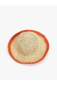Koton Straw Hat with a Crocheted Look