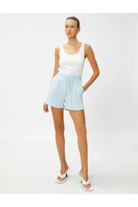Koton Tie Waist Shorts With Knitted Pattern