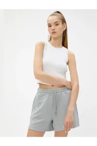 Koton Mini Shorts with Lace-Up Waist, Pocket Detailed